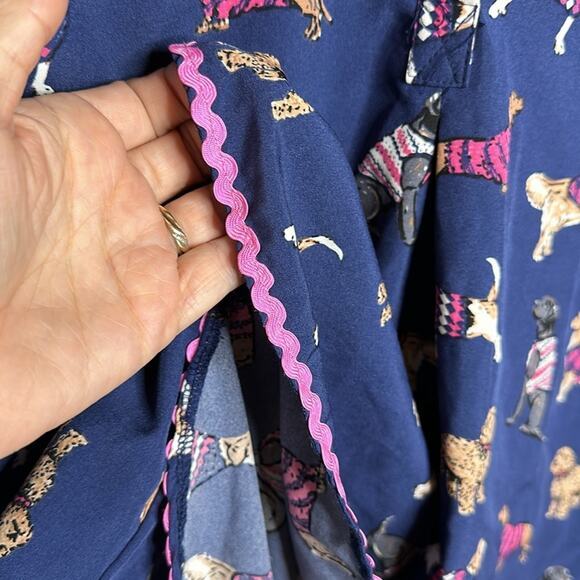 Simply Southern Sweater Dog spring blue blouse size Small - Picture 2 of 5